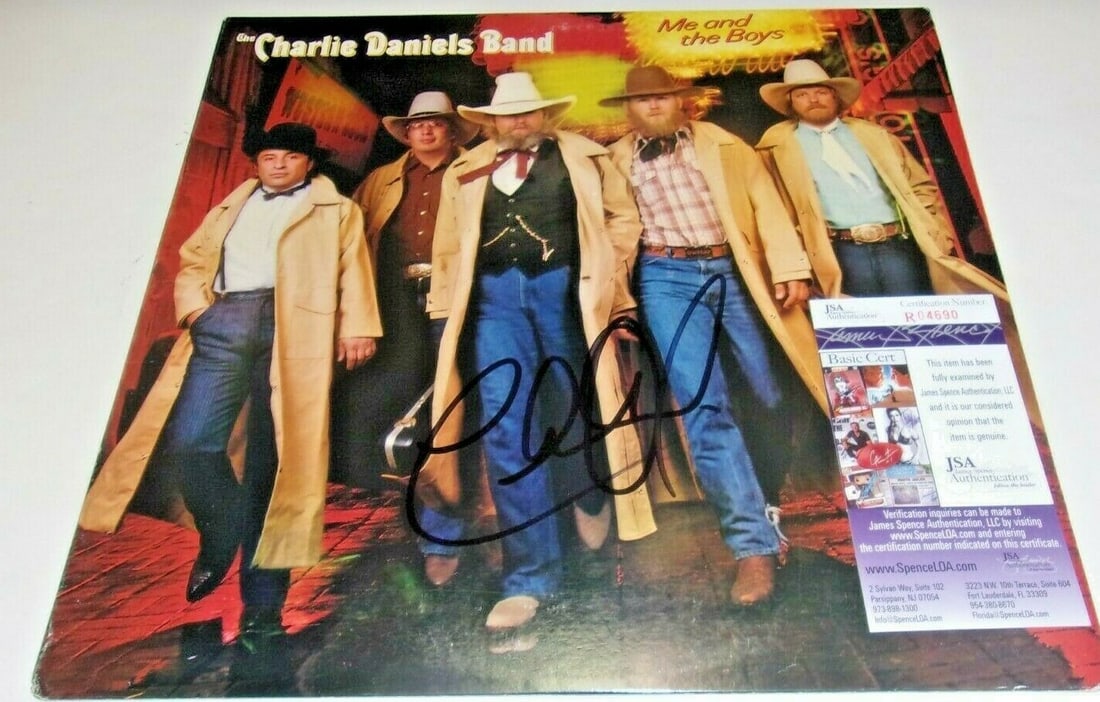 Me and the Boys Signed Album Cover by Charlie Daniels with JSA COA: Me and the Boys Signed Album Cover by Charlie Daniels with JSA COA This is an original LP record album cover for "Me and the Boys" signed by Charlie Daniels. The item originates from the United States