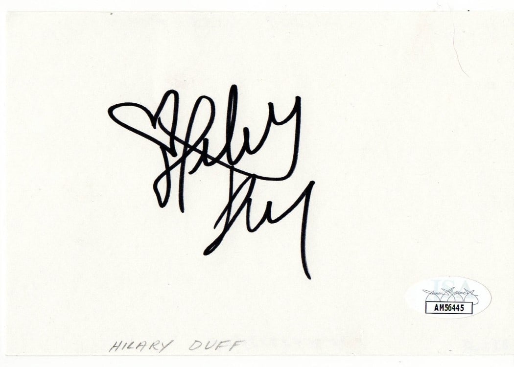 Hilary Duff JSA Authenticated Signed 4x6 Index Card Lizzy Maguire Star: Hilary Duff JSA Authenticated Signed 4x6 Index Card Lizzy Maguire Star This is an original index card autographed by Hilary Duff, known for her role in Lizzie McGuire. The card measures 4 x 6 inches a