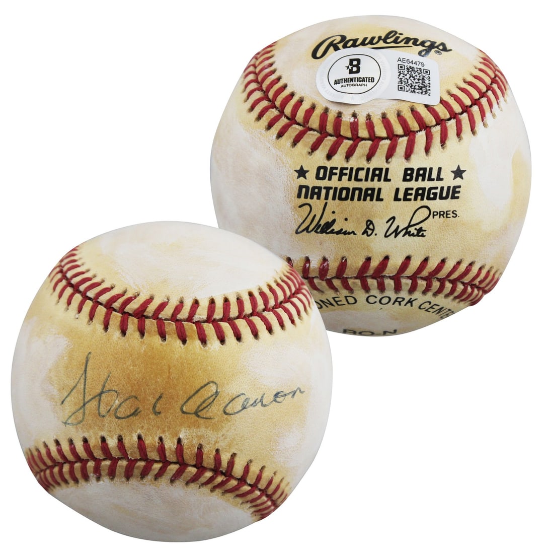 Hank Aaron Signed William White ONL Baseball Beckett Certified Braves (1 of 8)
