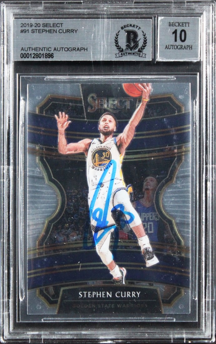 Stephen Curry 2019 Select #91 Autographed Beckett Slabbed Card (1 of 2)