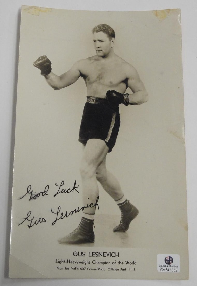 Gus Lesnevich Authentic Signed Boxing 8x10 Photo Global Authentication (1 of 2)