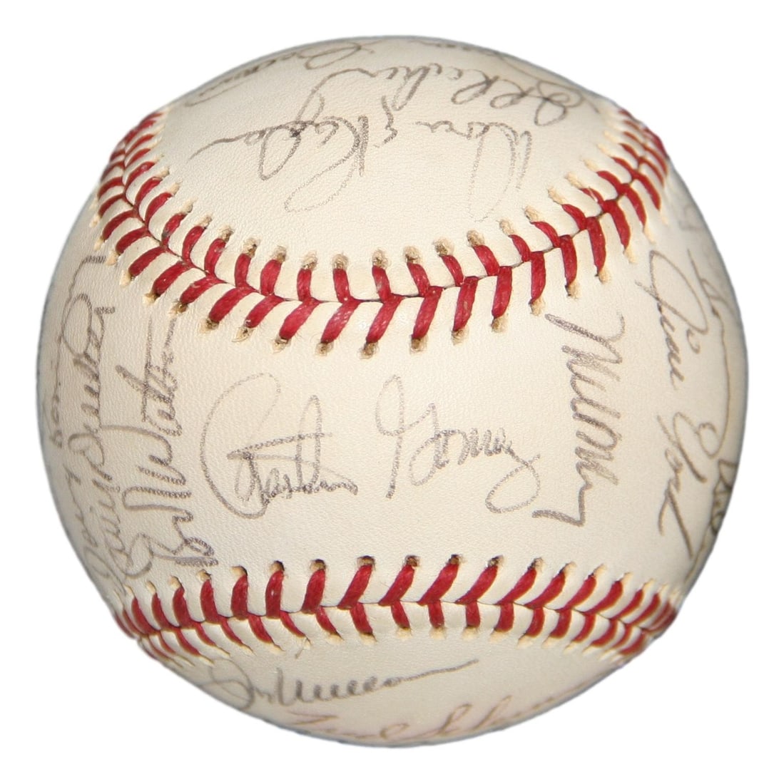 Houston Astros 1975 Team Signed ONL Feeney Baseball 27 Signatures: Houston Astros 1975 Team Signed ONL Feeney Baseball 27 Signatures This is an original 1975 Houston Astros baseball, signed by 27 members of the team. The ball is an Official National League (ONL) Feen