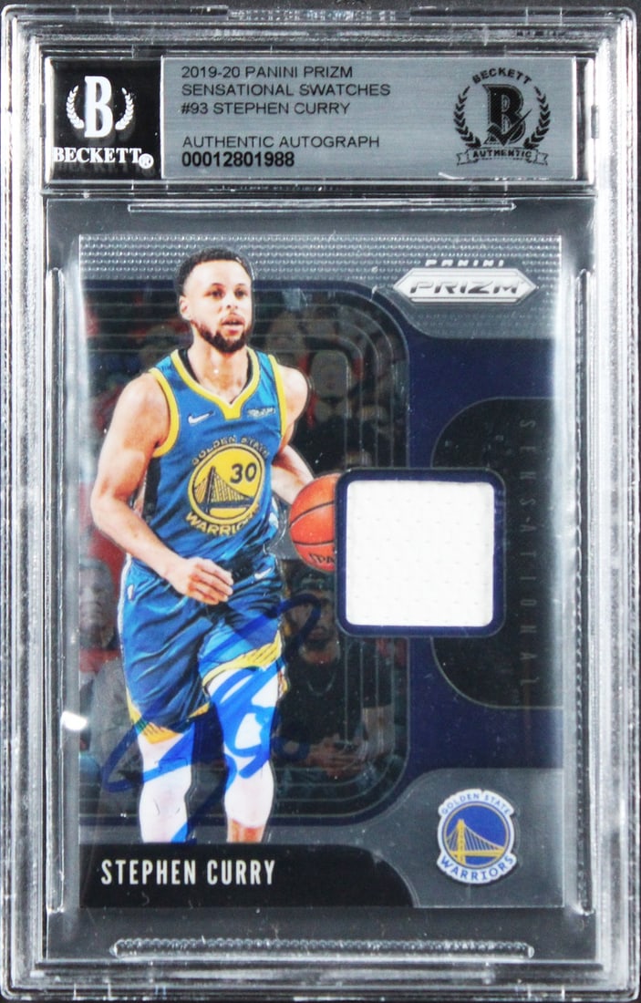 Stephen Curry 2019 Panini Prizm Sensational Swatches BAS Slabbed Auto 10 (1 of 2)