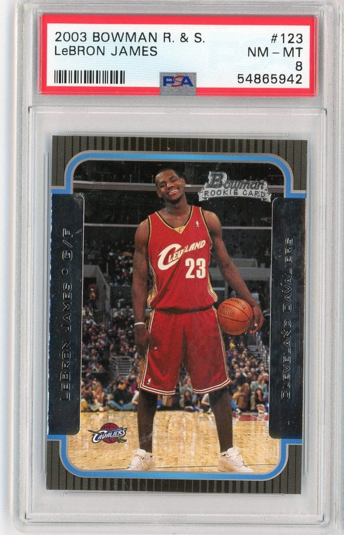 LeBron James 2003 Bowman Rookies Stars PSA 8 Rookie Basketball Card (1 of 2)