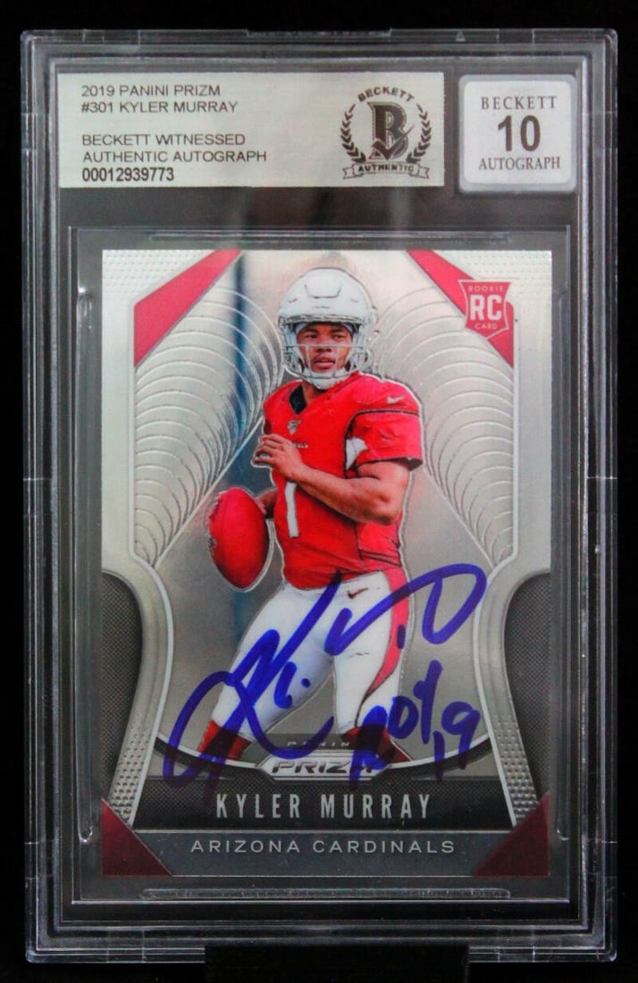 Kyler Murray 2019 Prizm Rookie Football Card BAS 10 Auto Arizona Cardinals (1 of 2)