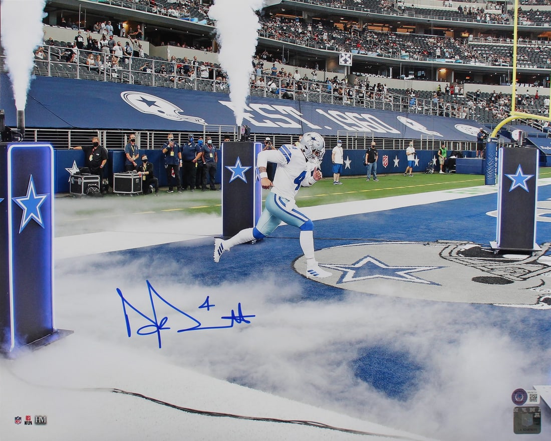 Autographed 16x20 Dallas Cowboys Photo Signed by Dak Prescott Beckett Witnessed (1 of 2)