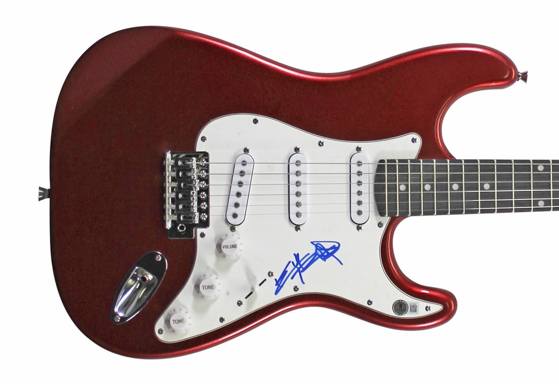 Keith Richards Signed Red Electric Guitar with Beckett COA (1 of 6)
