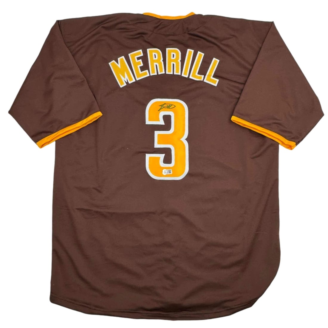 Jackson Merrill Signed Custom Brown Baseball Jersey Beckett Authenticated (1 of 4)