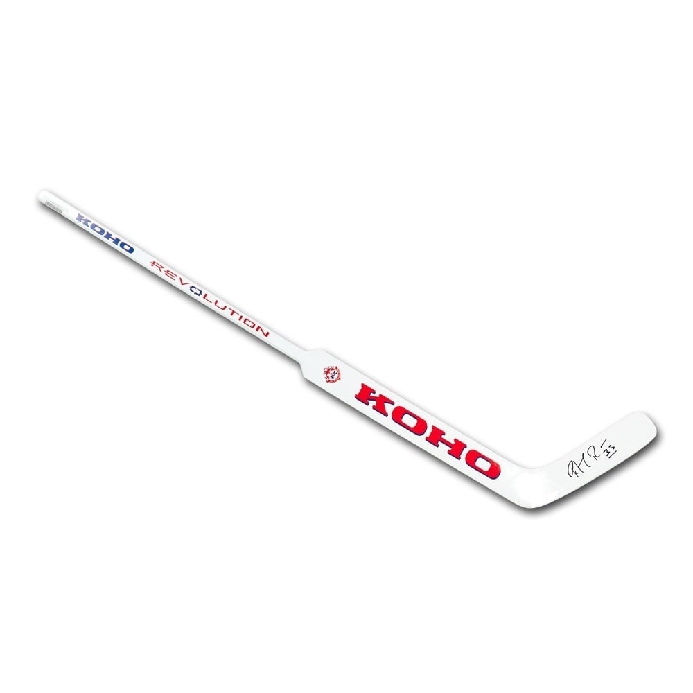 Patrick Roy Autographed Koho Revolution Goalie Stick Montreal Canadiens: Patrick Roy Autographed Koho Revolution Goalie Stick Montreal Canadiens This authentic Koho Revolution goalie stick, signed by legendary player Patrick Roy, is a must-have for any Montreal Canadiens f