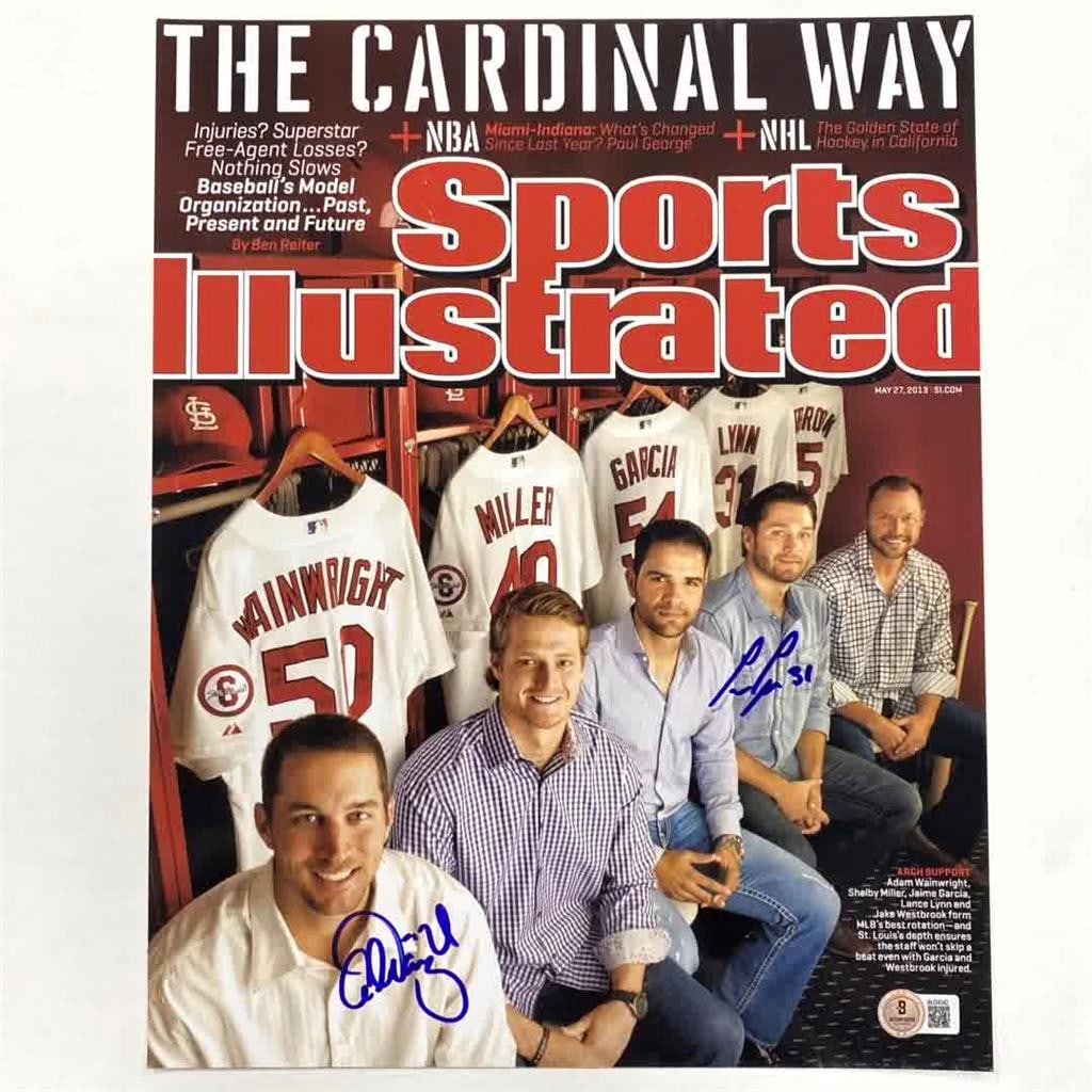 Cardinals 11x14 Photo Signed by Adam Wainwright and Lance Lynn Beckett Authenticated: Cardinals 11x14 Photo Signed by Adam Wainwright and Lance Lynn Beckett Authenticated This 11x14 photo features the signatures of Adam Wainwright and Lance Lynn, both prominent figures from the St. Lou