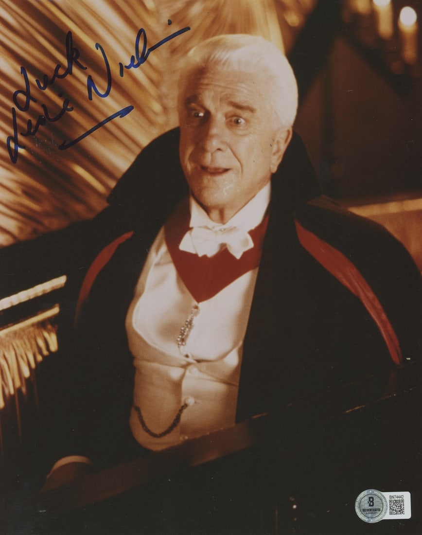 Leslie Nielson Signed 8x10 Photo Dracula Dead and Loving It BAS Authenticated (1 of 3)