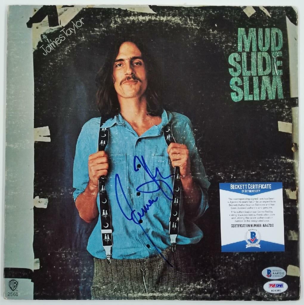 Mud Slime Slim album cover autographed by James Taylor with Beckett authentication (1 of 2)