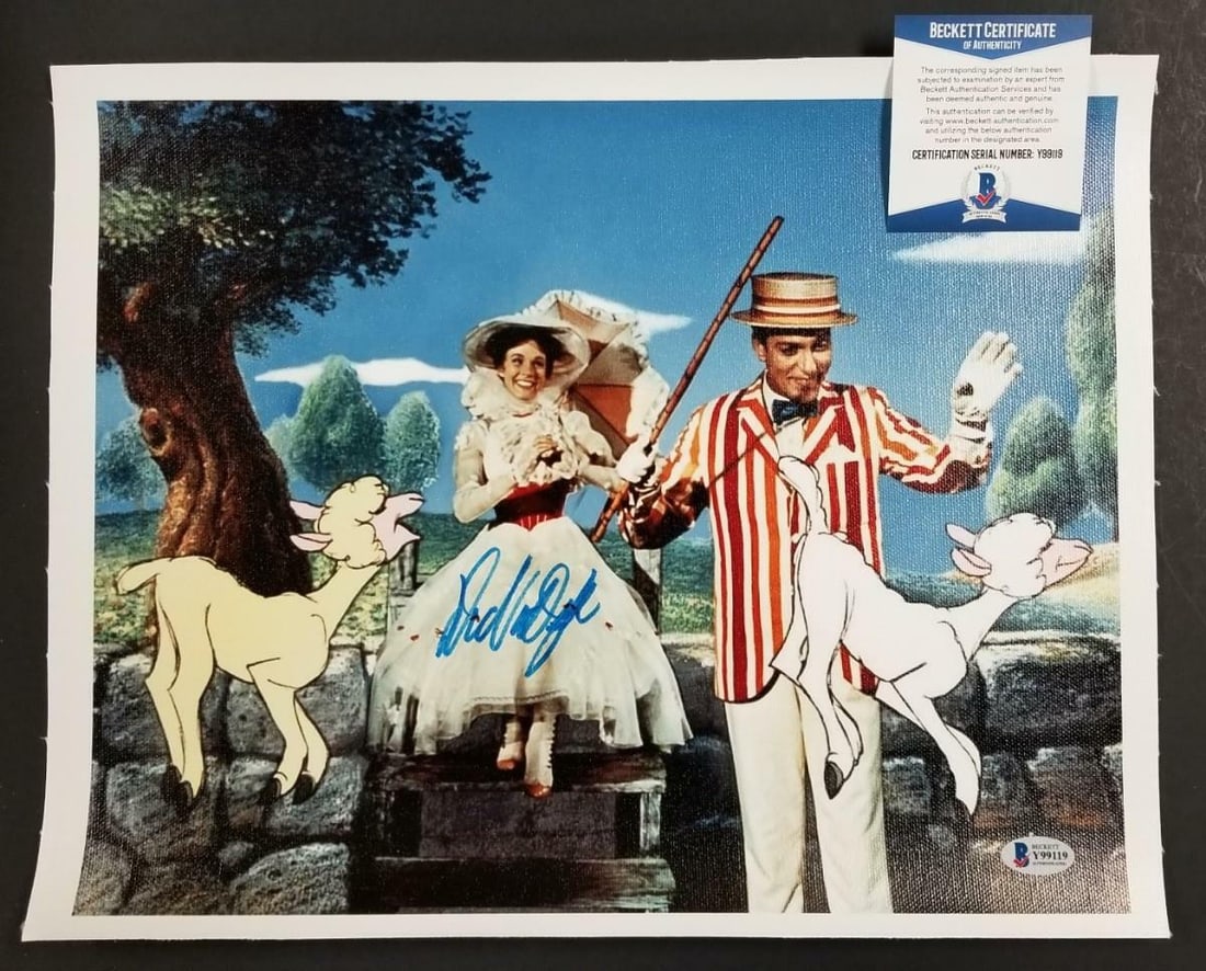Mary Poppins 11x14 Canvas Photo Signed by Dick Van Dyke Beckett Authenticated: Mary Poppins 11x14 Canvas Photo Signed by Dick Van Dyke Beckett Authenticated This original 11x14 canvas photograph from Mary Poppins features the autograph of Dick Van Dyke. The autograph is authenti