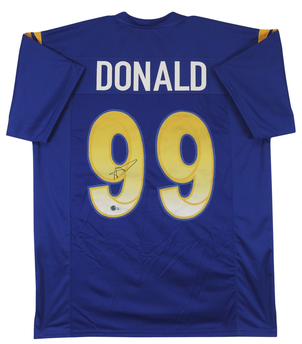 Aaron Donald Signed Los Angeles Rams Blue Jersey BAS Witnessed Authentication (1 of 3)