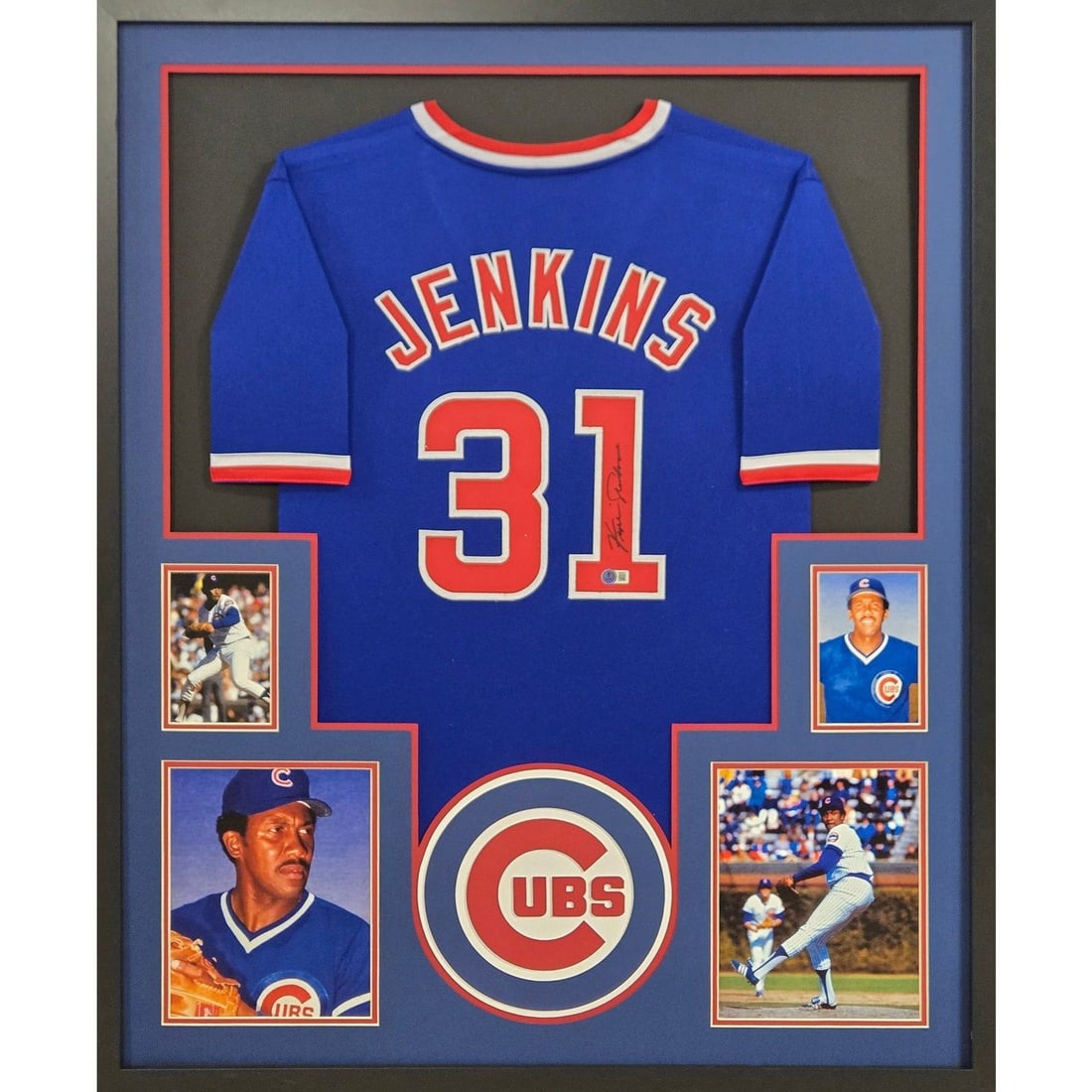 Fergie Jenkins Autographed Framed Cubs Jersey Beckett Authenticated 42x34 (1 of 2)