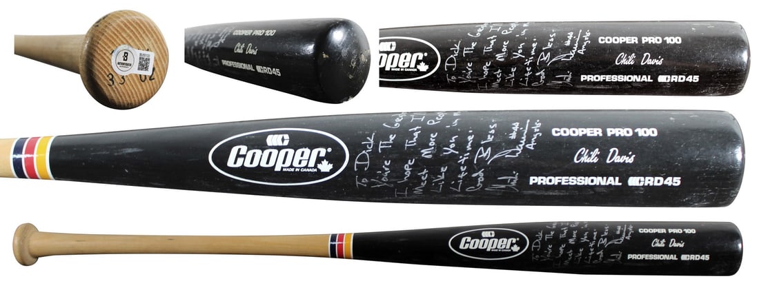 Chili Davis Autographed Cooper Pro 100 Bat Beckett Certified San Francisco Giants (1 of 8)