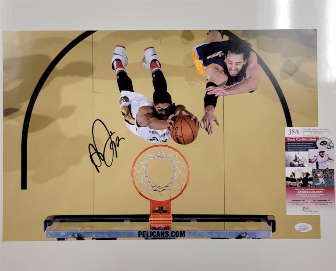 Anthony Davis Autographed 12x18 Lakers Photo JSA COA (1 of 6)