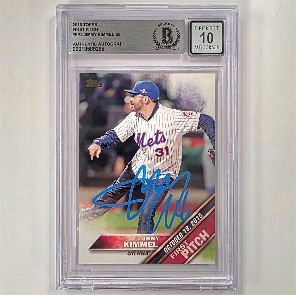 2016 Topps First Pitch Jimmy Kimmel autograph BAS 10 rookie card (1 of 2)