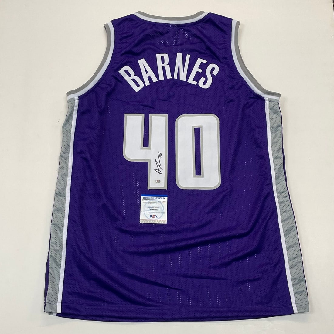 Harrison Barnes Autographed Jersey PSA/DNA Sacramento Kings Original: Harrison Barnes Autographed Jersey PSA/DNA Sacramento Kings Original This is an original autographed jersey by Harrison Barnes, a prominent player for the Sacramento Kings. The signature has been auth