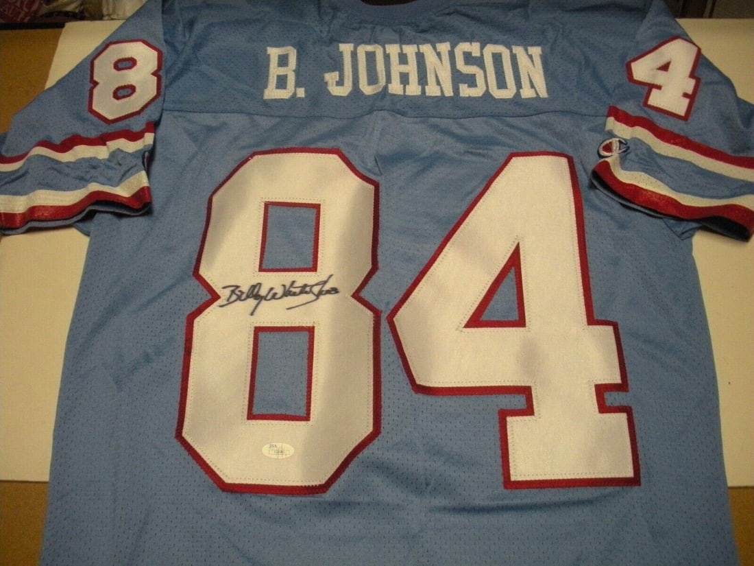 Signed Champion NFL Jersey Billy White Shoes Johnson With JSA COA (1 of 2)