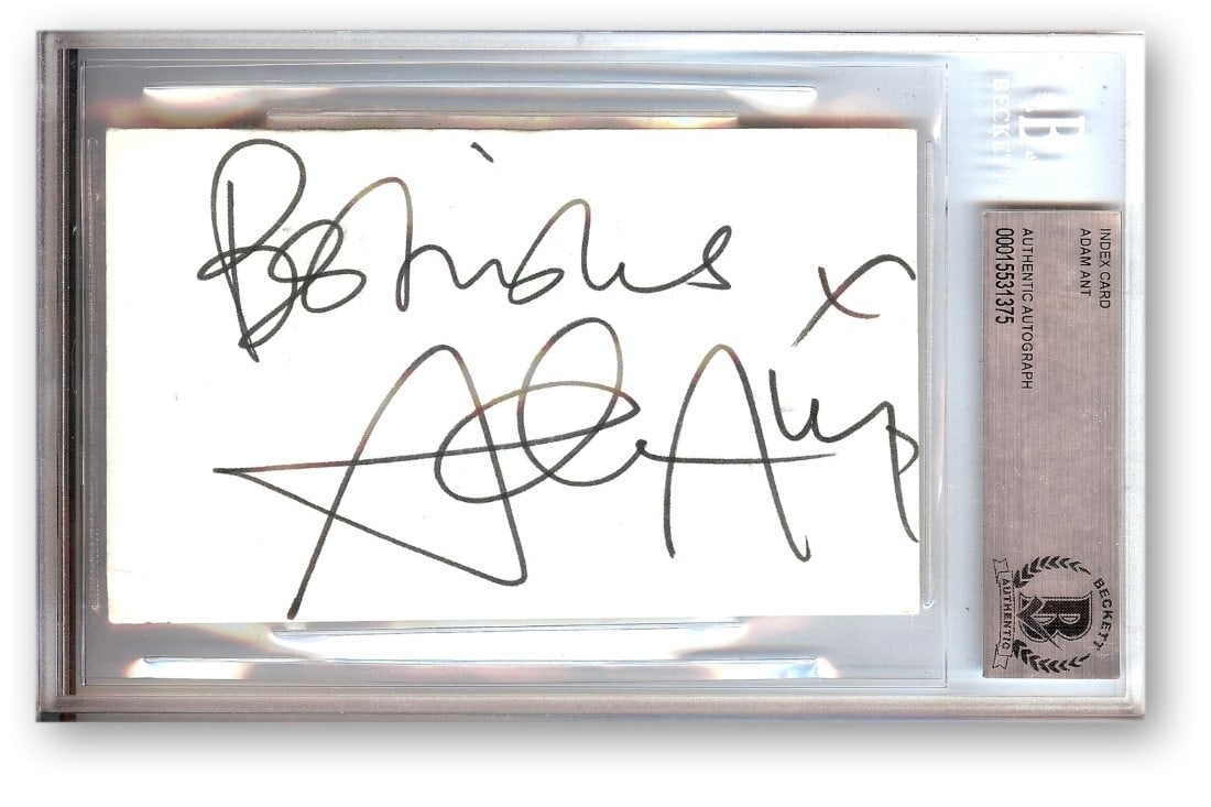Adam Ant Autographed Index Card Beckett Authenticated Music Collectible (1 of 1)