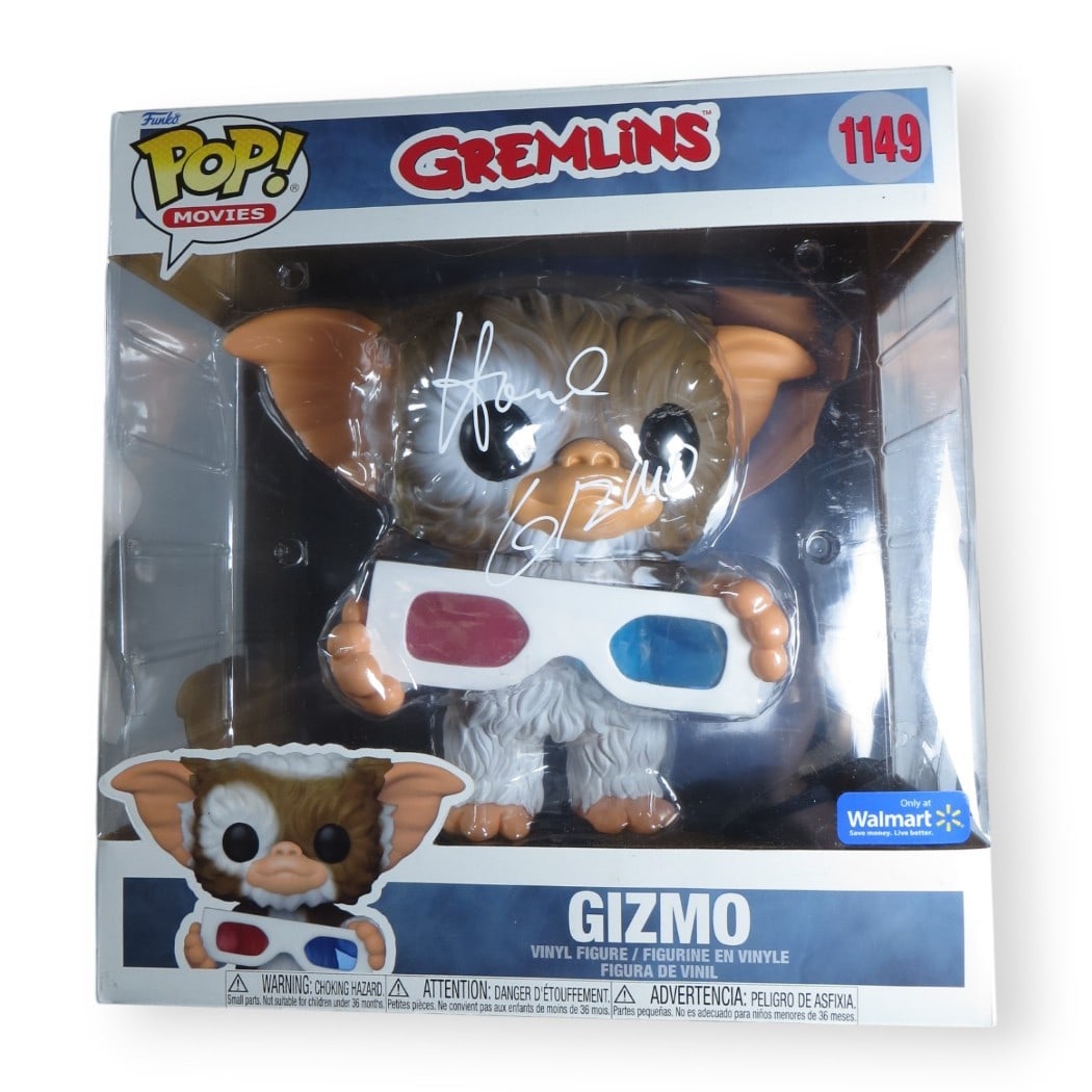 Howie Mandel Autographed Jumbo Funko POP Gizmo 12x13x8 Beckett Authenticated: Howie Mandel Autographed Jumbo Funko POP Gizmo 12x13x8 Beckett Authenticated This is an authentic jumbo Funko POP! figure of "Gizmo" from Gremlins, autographed by Howie Mandel. With dimensions of 12 x