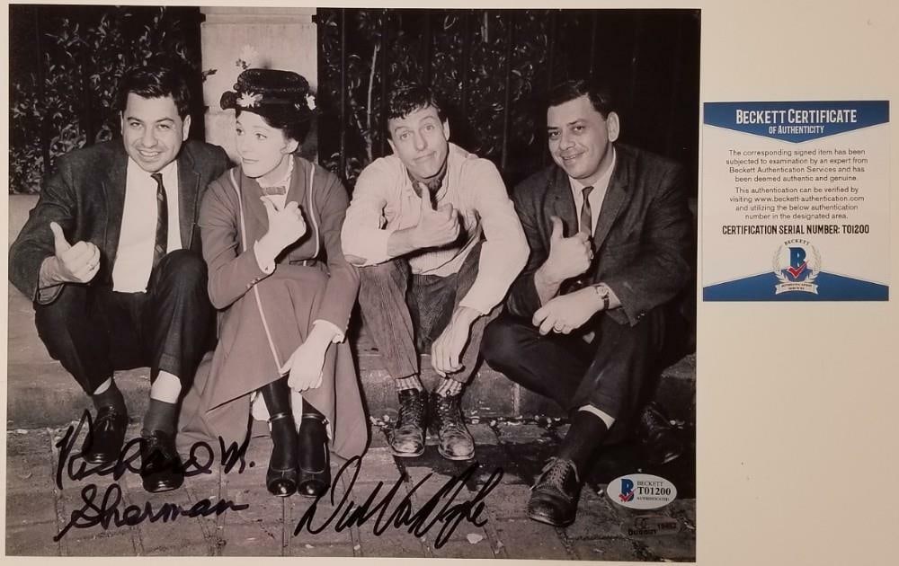 Mary Poppins 8x10 Photograph Signed by Dick Van Dyke and Richard Sherman BAS Authenticated (1 of 1)
