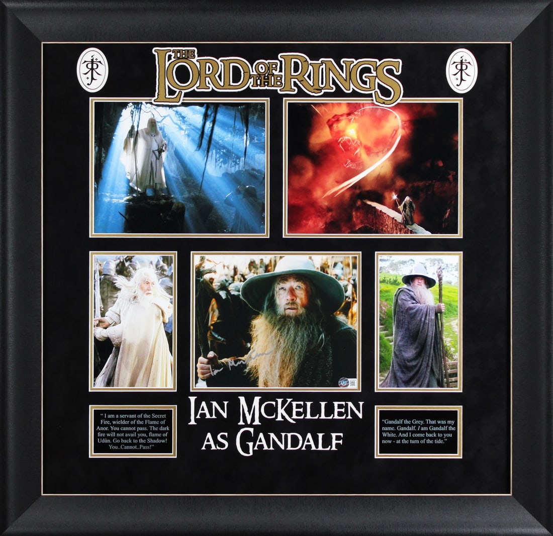 Framed 8x10 Photo Signed by Ian McKellen from The Hobbit with Beckett Authentication: Framed 8x10 Photo Signed by Ian McKellen from The Hobbit with Beckett Authentication This is an 8x10 framed photograph personally signed by Ian McKellen, featured in The Hobbit: The Battle of the Five