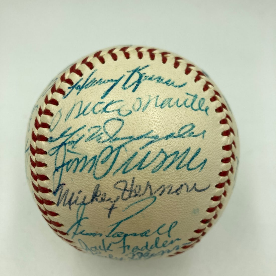 Official 1956 AL All-Star Baseball Signed by 32 With Mantle Williams PSA DNA: Official 1956 AL All-Star Baseball Signed by 32 With Mantle Williams PSA DNA This is an original Official American League William Harridge baseball signed by 32 members of the 1956 American League All