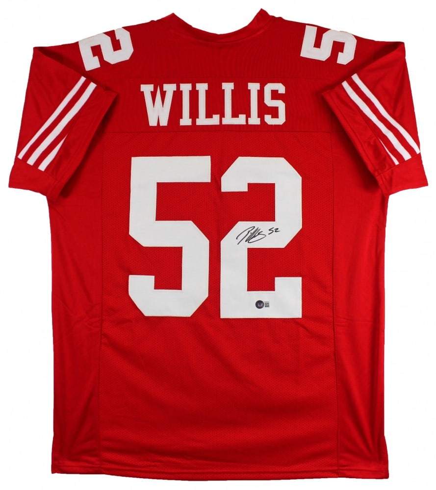 Patrick Willis Signed San Francisco 49ers Red Jersey BAS Witnessed: Patrick Willis Signed San Francisco 49ers Red Jersey BAS Witnessed Celebrate your fandom with this authentic, autographed red pro-style jersey personally signed by Patrick Willis of the San Francisco 