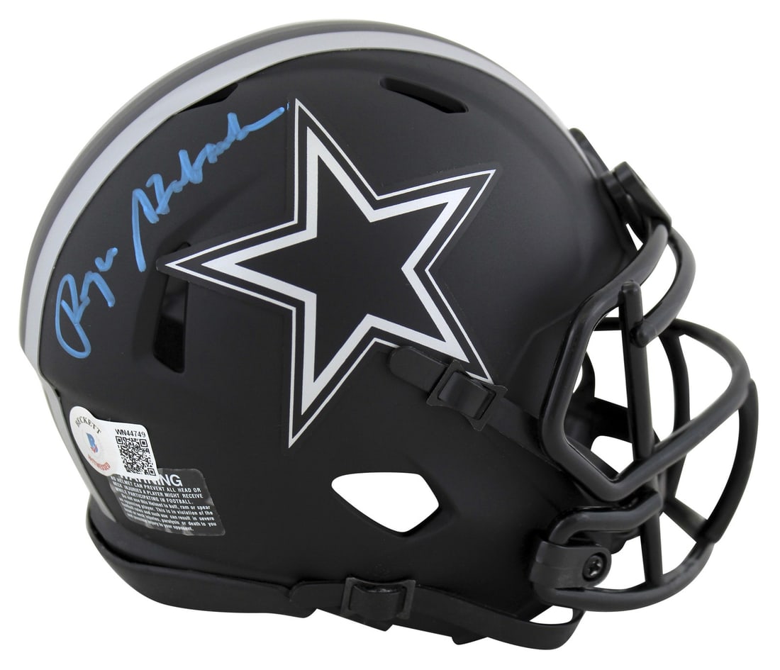 Roger Staubach Signed Dallas Cowboys Eclipse Speed Mini Helmet BAS Authenticated (1 of 5)