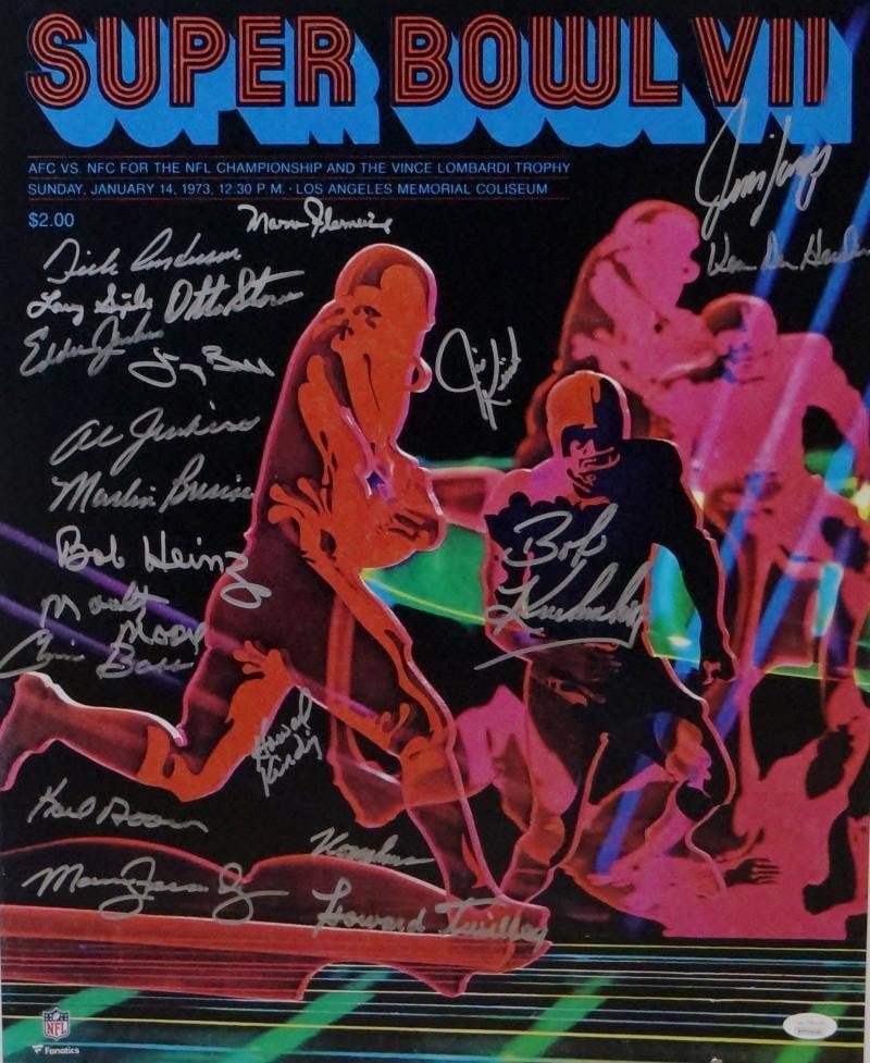 16x20 Poster Signed by 20 1972 Dolphins Players JSA Authenticated Super Bowl Piece (1 of 11)