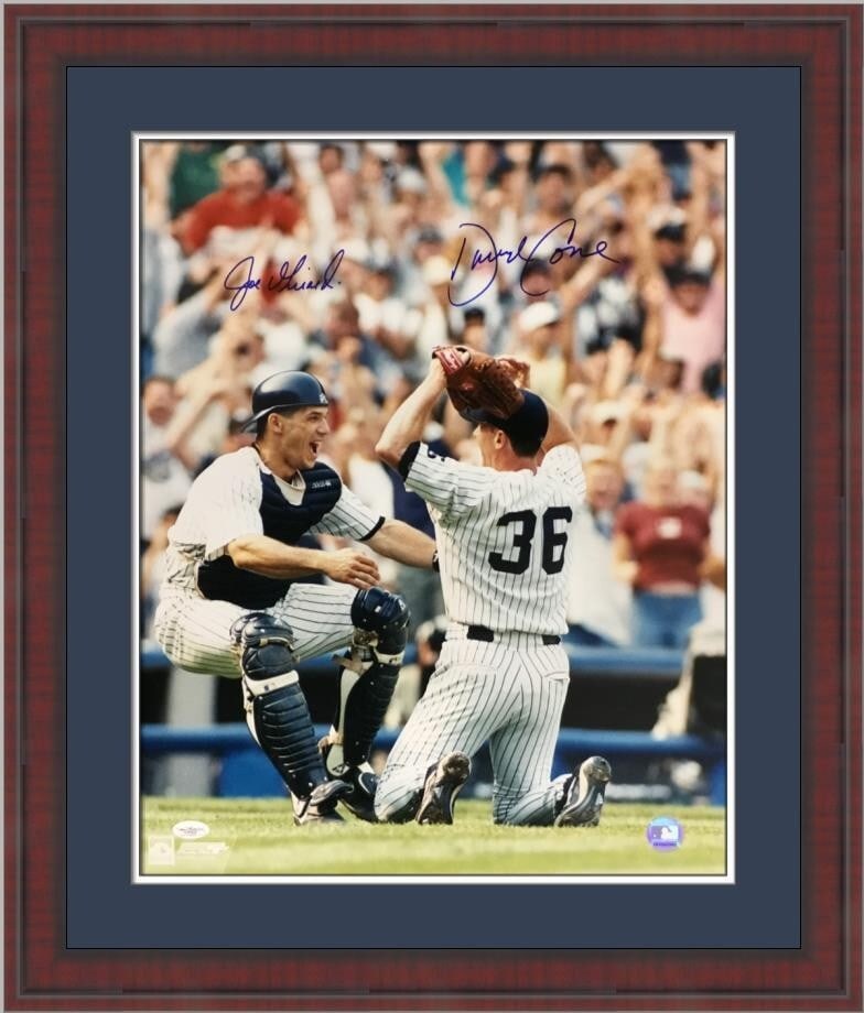 David Cone Joe Girardi Signed Framed Photo 16x20 JSA Authenticated Yankees: David Cone Joe Girardi Signed Framed Photo 16x20 JSA Authenticated Yankees This stunning 16x20 custom framed photo celebrates David Cone's perfect game, featuring signatures from both David Cone and J