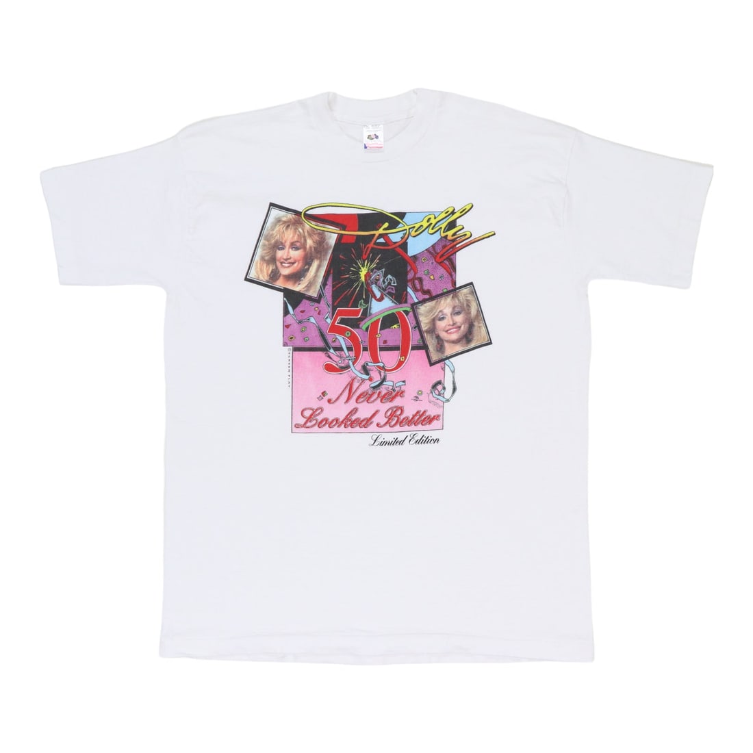 Vintage 1996 Dolly Parton Never Looked Better White Cotton T Shirt XL (1 of 4)