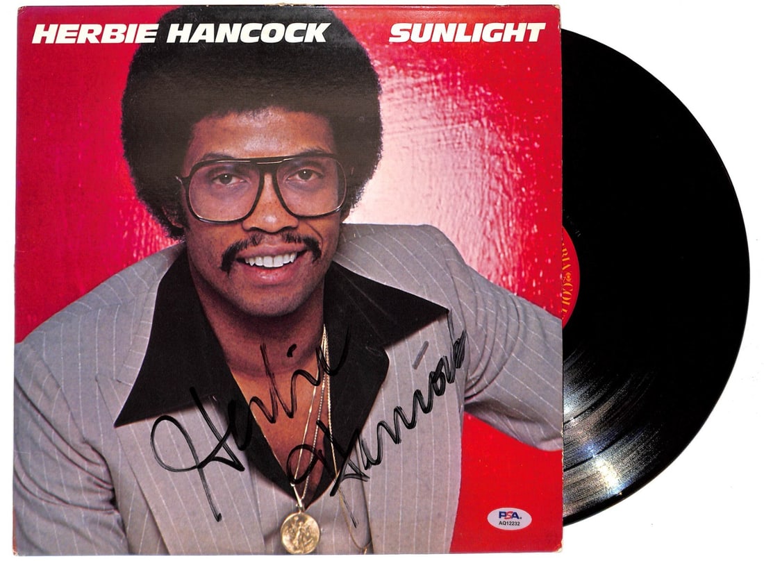Herbie Hancock Signed Sunlight Vinyl Album With PSA DNA Authentication: Herbie Hancock Signed Sunlight Vinyl Album With PSA DNA Authentication This is a "Sunlight" album autographed by Herbie Hancock. The signature has been authenticated by PSA/DNA. The album is an origin