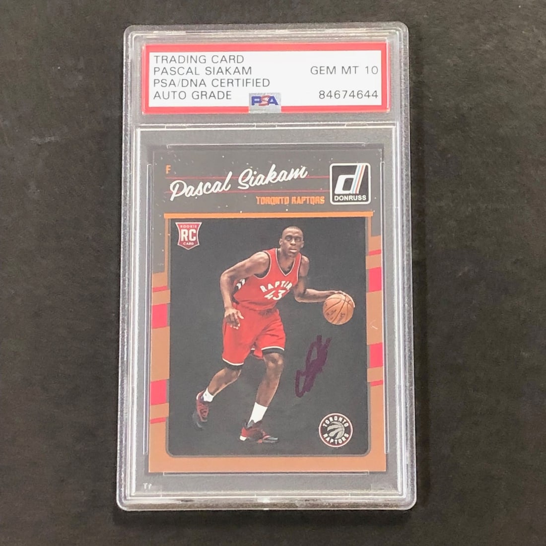 2016-17 Donruss Pascal Siakam Signed Card PSA/DNA Certified RC: 2016-17 Donruss Pascal Siakam Signed Card PSA/DNA Certified RC This listing features a 2016-17 Donruss #171 trading card signed by Pascal Siakam. The card's autograph has been authenticated by PSA/DNA