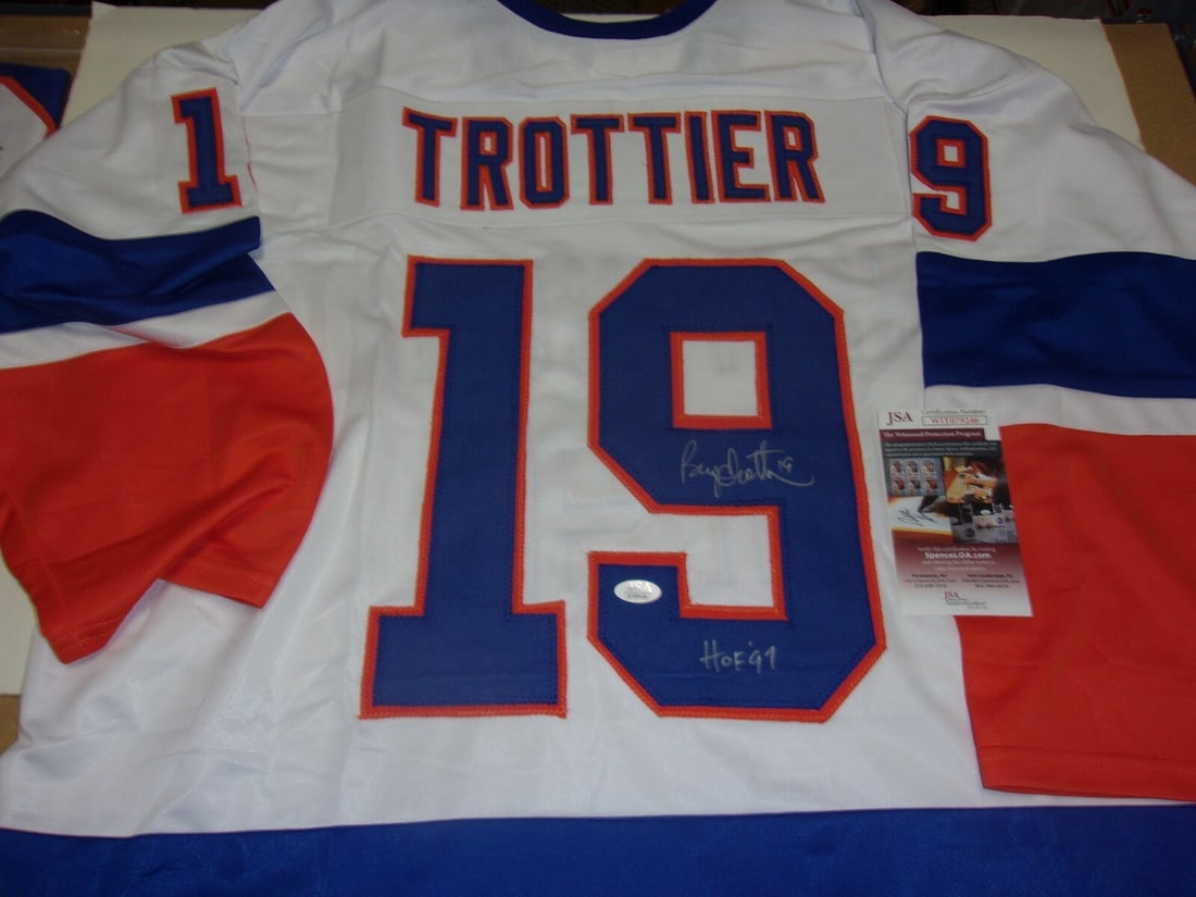 Bryan Trottier New York Islanders Signed Jersey 1997 HOF JSA COA (1 of 2)