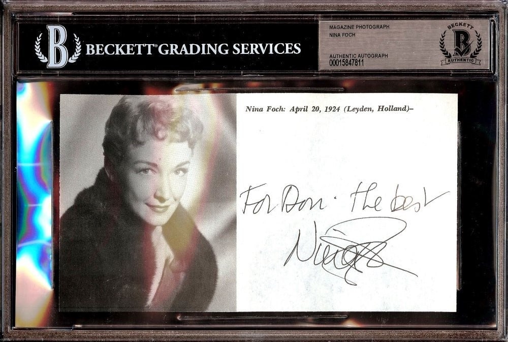Nina Foch Authentic Autographed Magazine Photo in Beckett 6 x 9 Slab (1 of 1)