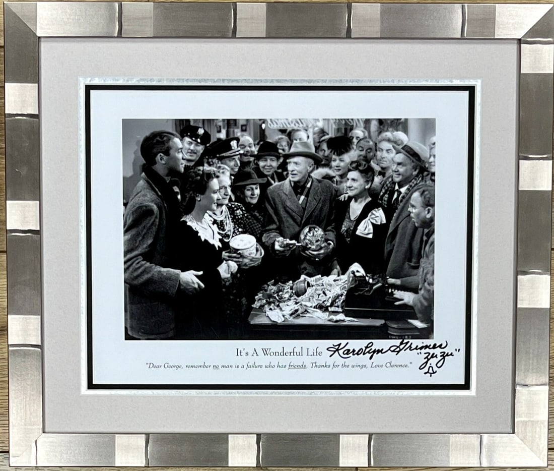 Karolyn Grimes Signed 11x14 Photo It's A Wonderful Life Framed Display: Karolyn Grimes Signed 11x14 Photo It's A Wonderful Life Framed Display This custom framed display features an 11x14 photograph signed by Karolyn Grimes, known for her role as ZuZu in the classic film 