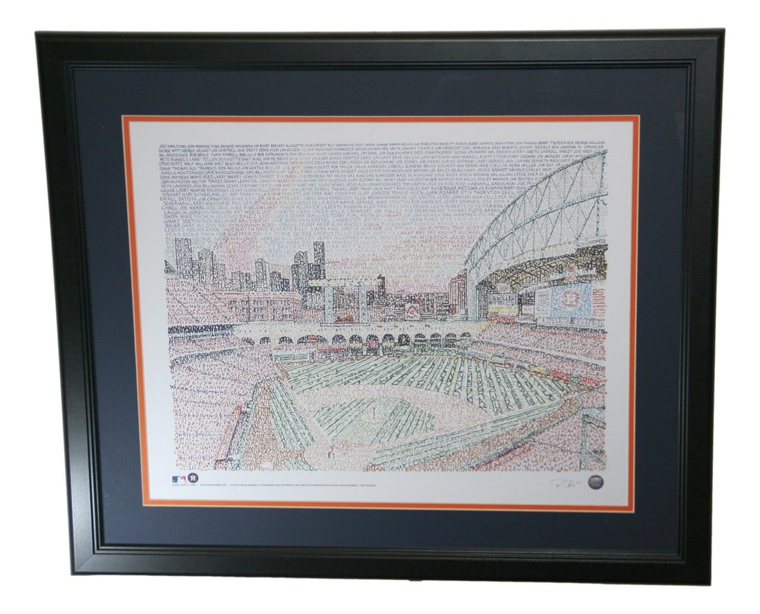 Houston Astros 20x16 Framed Lithograph Art of Words 2018 (1 of 4)