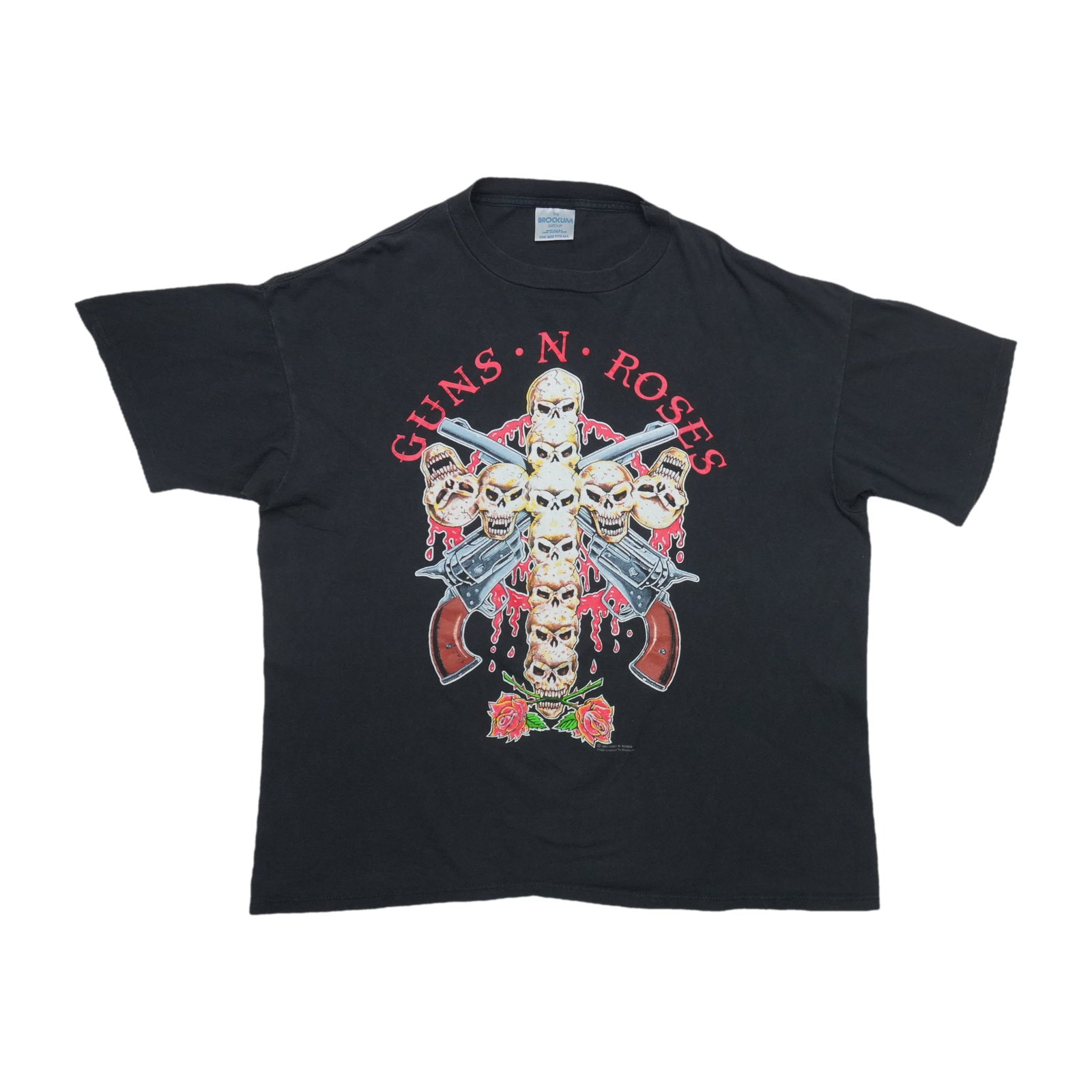 Vintage 1991 Guns N Roses Tour Graphic Shirt 100% Cotton Black: Vintage 1991 Guns N Roses Tour Graphic Shirt 100% Cotton Black This is an original vintage 1991 Guns N' Roses Use Your Illusion Tour shirt featuring front and back graphics. Made from 100% cotton, the