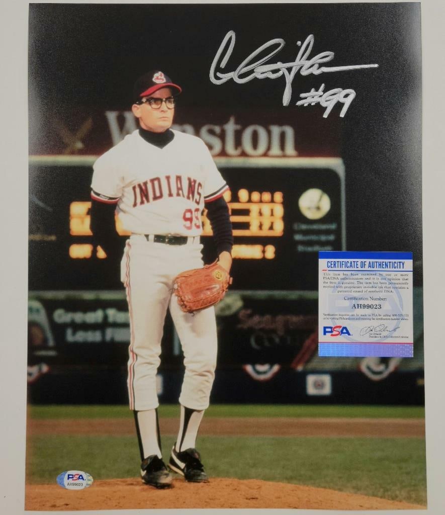 Charlie Sheen autographed 11x14 Major League photograph with PSA/DNA authentication (1 of 1)