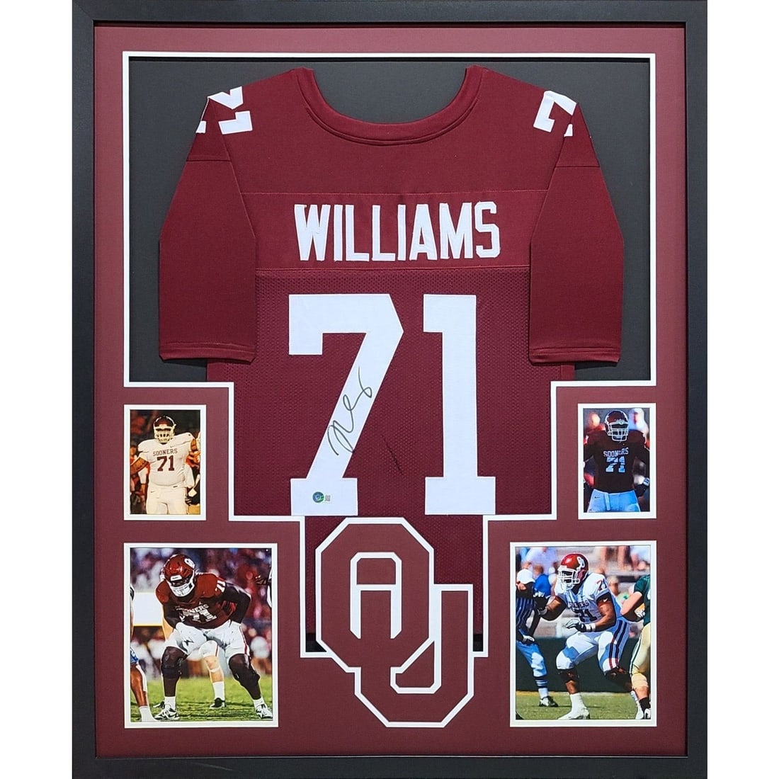 Trent Williams Autographed Framed Jersey Beckett Authenticated Oklahoma (1 of 2)