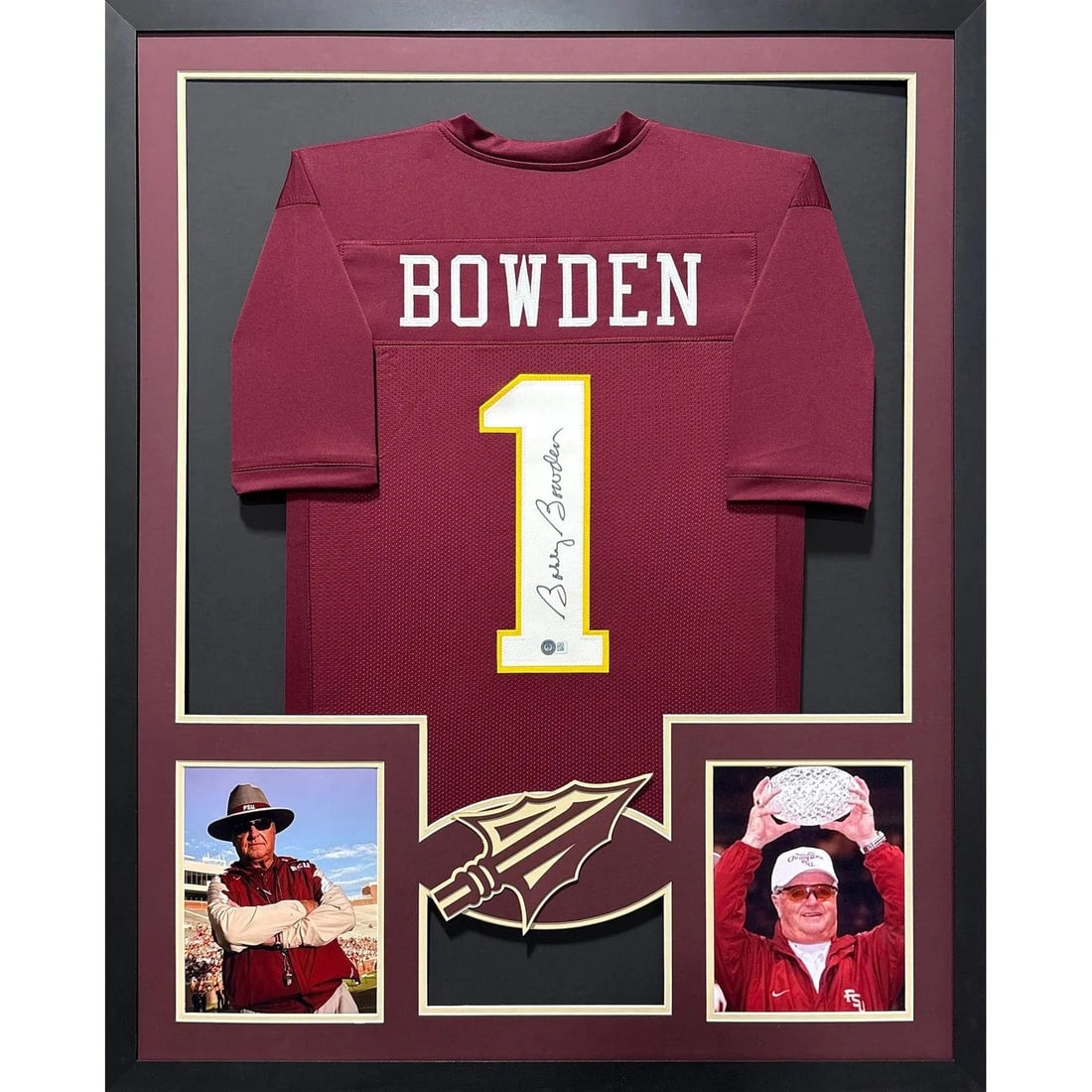 Bobby Bowden Signed Jersey Framed Beckett Authentication Florida State: Bobby Bowden Signed Jersey Framed Beckett Authentication Florida State This is a pre-owned, framed jersey signed by Bobby Bowden, a legendary figure in college football. The jersey is authenticated by