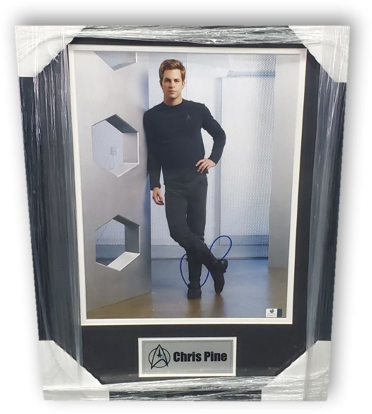 11x14 Photograph Signed by Chris Pine from Star Trek Authenticated by GAI: 11x14 Photograph Signed by Chris Pine from Star Trek Authenticated by GAI This is an original 11x14 photograph autographed by Chris Pine, known for his role in Star Trek. The photo features Chris Pine