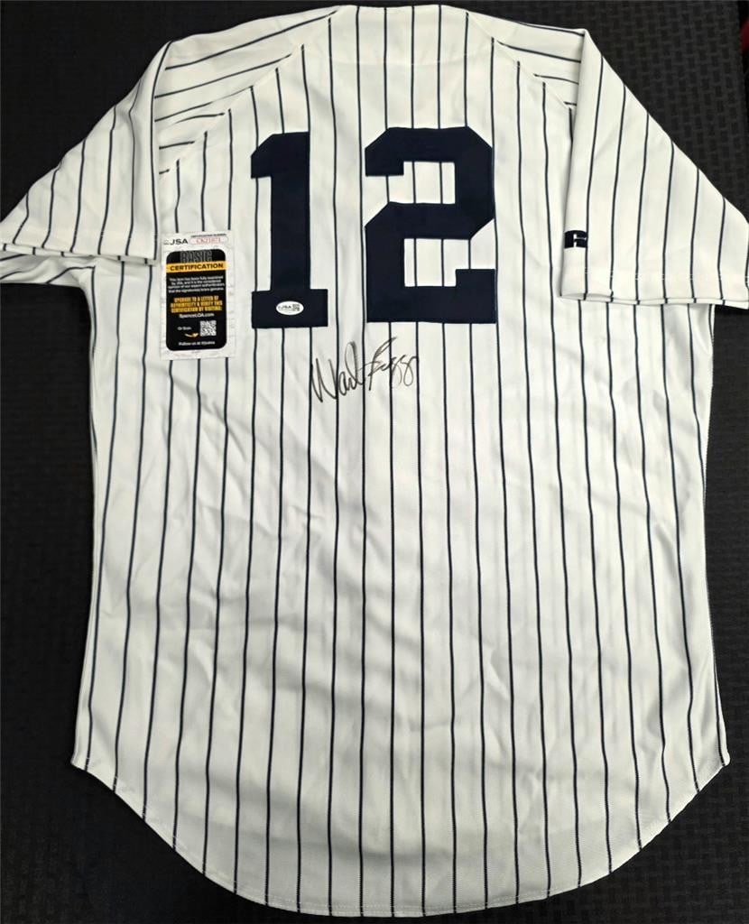 Wade Boggs Autographed Yankees Russell Jersey Authenticated by JSA: Wade Boggs Autographed Yankees Russell Jersey Authenticated by JSA This is an authentic New York Yankees Russell jersey signed by Wade Boggs. The autograph has been verified by James Spence Authentica