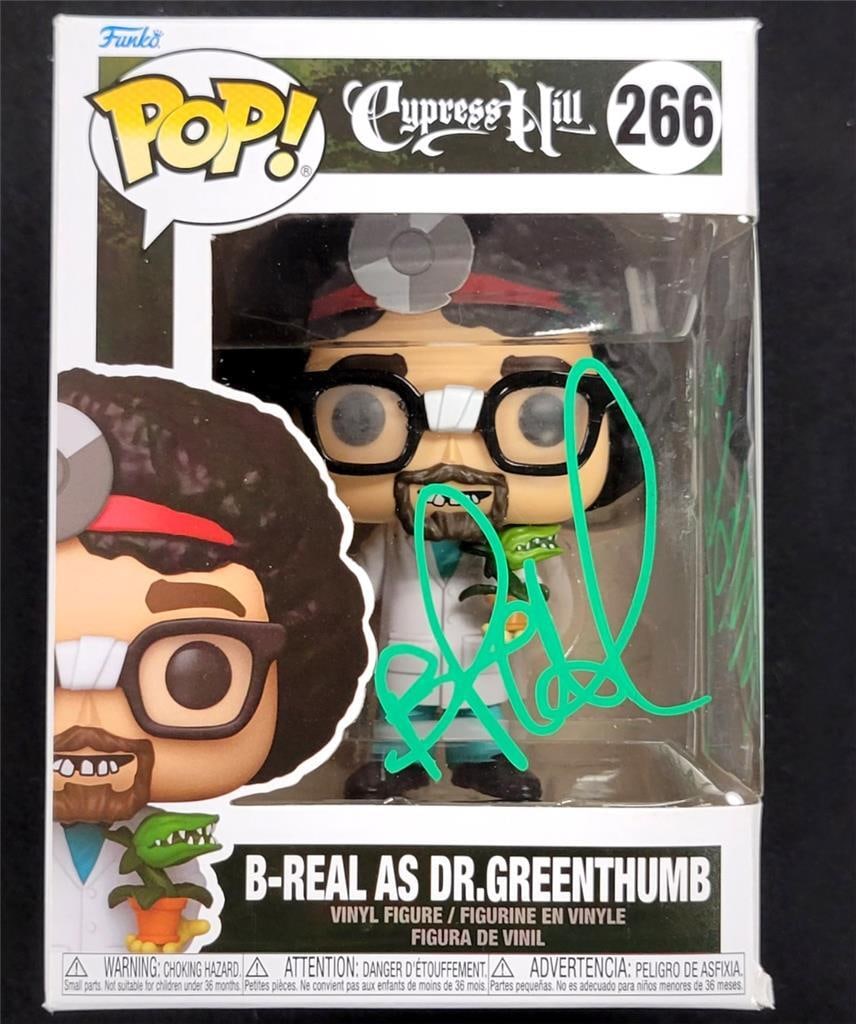 Cypress Hill Funko Pop with B-Real and DJ Muggs Autographs Beckett Authenticated: Cypress Hill Funko Pop with B-Real and DJ Muggs Autographs Beckett Authenticated This original Funko Pop! collectible features autographs from B-Real and DJ Muggs of Cypress Hill. The item is authenti