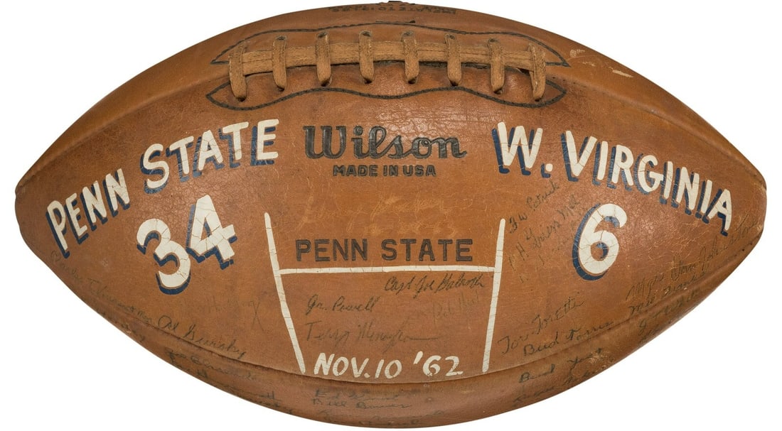 1962 Penn State Game Used Football Signed by Joe Paterno and Team (1 of 5)