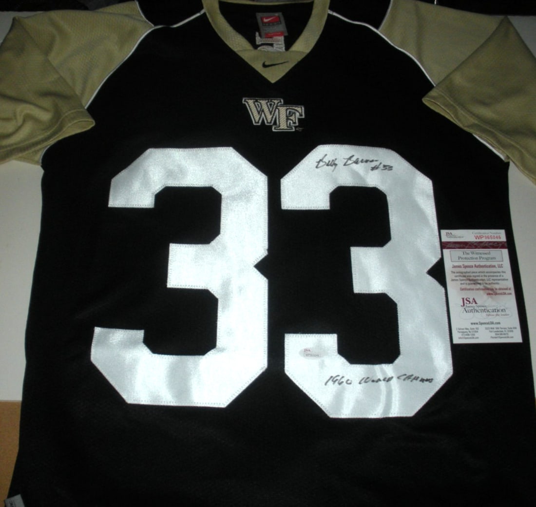 Billy Barnes Wake Forest Deacons Signed Nike Jersey with JSA COA (1 of 2)