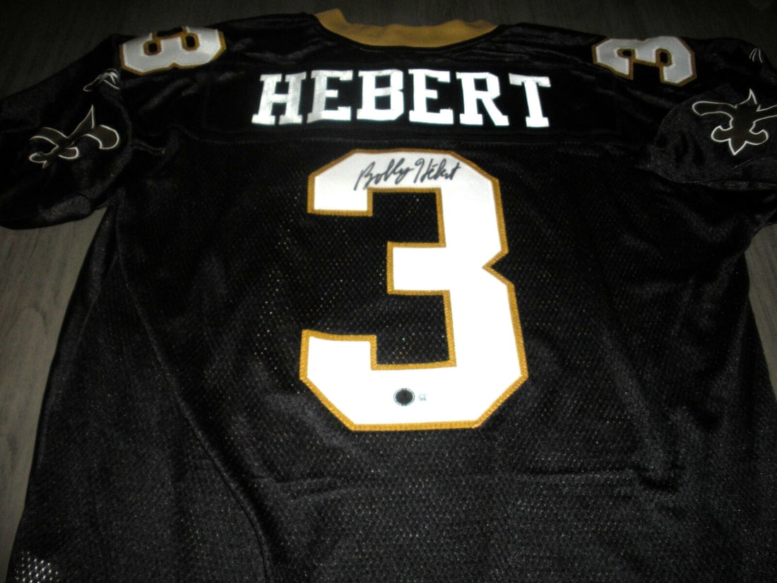 Signed Reebok Jersey Bobby Hebert New Orleans Saints Beckett COA (1 of 2)